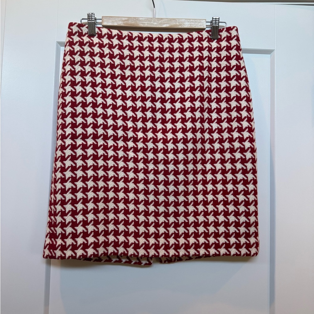 Talbots houndstooth wool blend pencil skirt